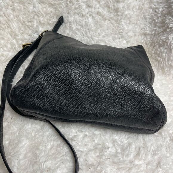 Michael Kors Fulton Black Leather shoulder /Cross Body bag Big Logo MK Medallion - Picture 4 of 10